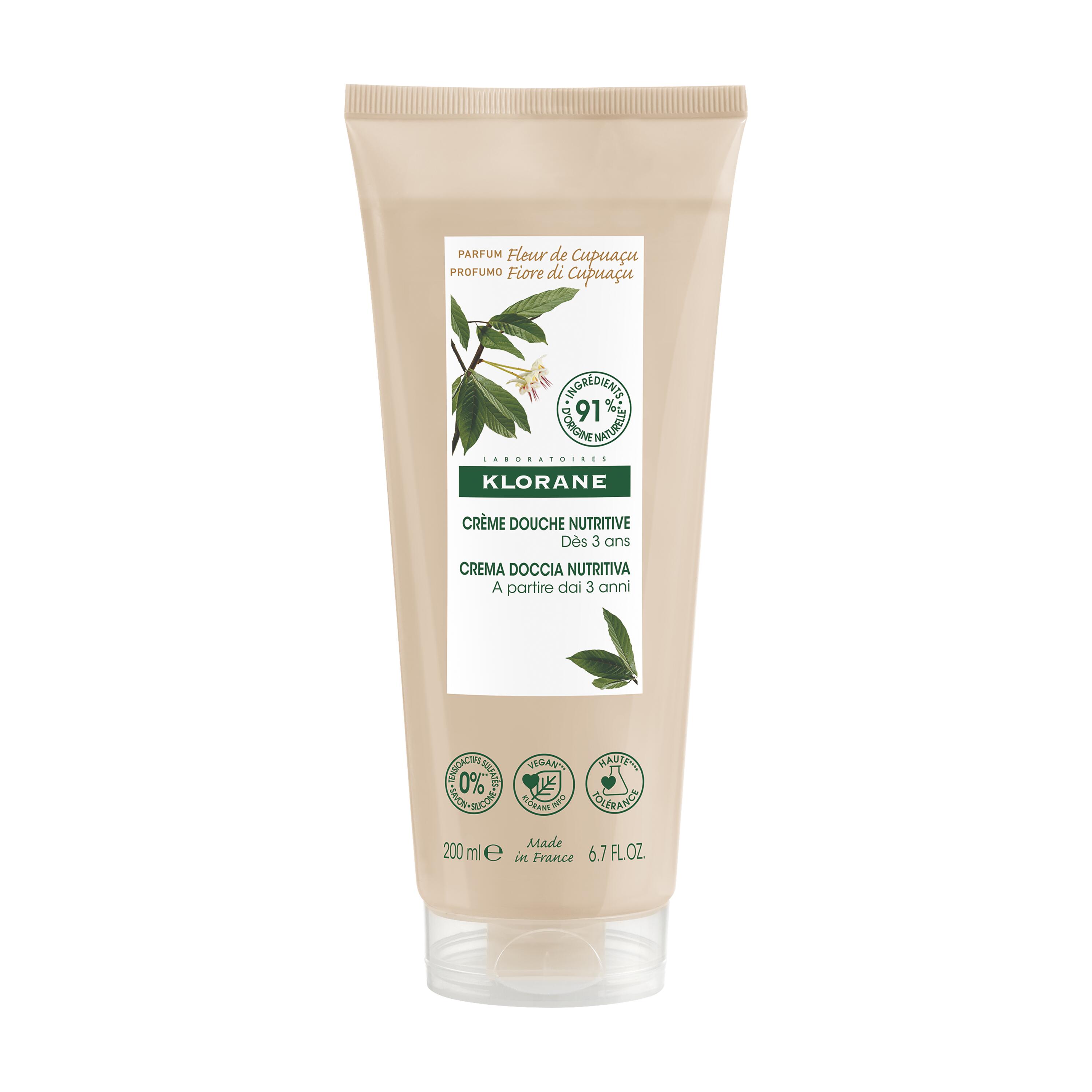 Klorane - Crema Doccia Nutritiva Al Profumo Fiore di Cupuaçu Per Pelle Secca A Molto Secca 200 ml