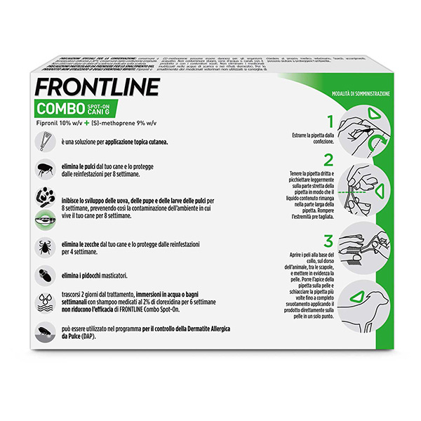 Frontline Combo Soluzione Spot-On Cani Taglia Grande 20-40 kg 3 Pipette Monodose Frontline Combo Soluzione Spot-On Cani Taglia Grande 20-40 kg 3 Pipette Monodose