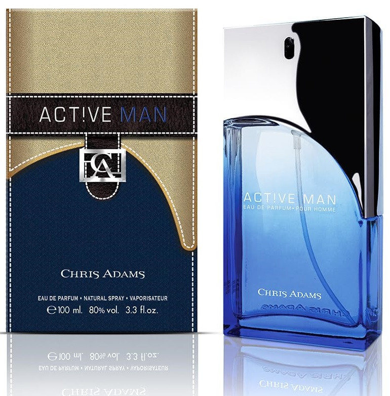 Chris Adams Active Man Eau De Parfum 100ml Profumo Aromatico Floreale Legnoso