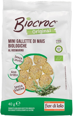 Fior Di Loto Biocroc Mini Gallette Di Mais Al Rosmarino 40g Fior Di Loto Biocroc Mini Gallette Di Mais Al Rosmarino 40g