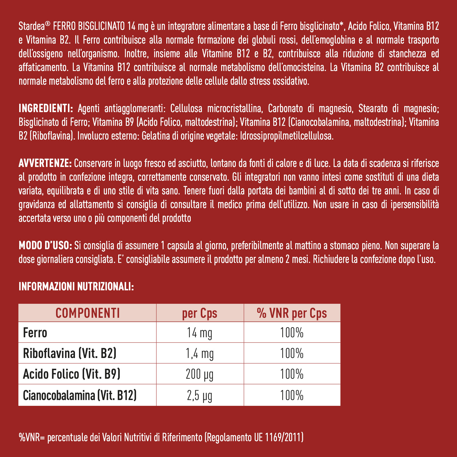 STARDEA FERRO BISGLICINATO 14 MG Compresse INTEGRATORE ALIMENTARE STARDEA FERRO BISGLICINATO 14 MG Compresse INTEGRATORE ALIMENTARE