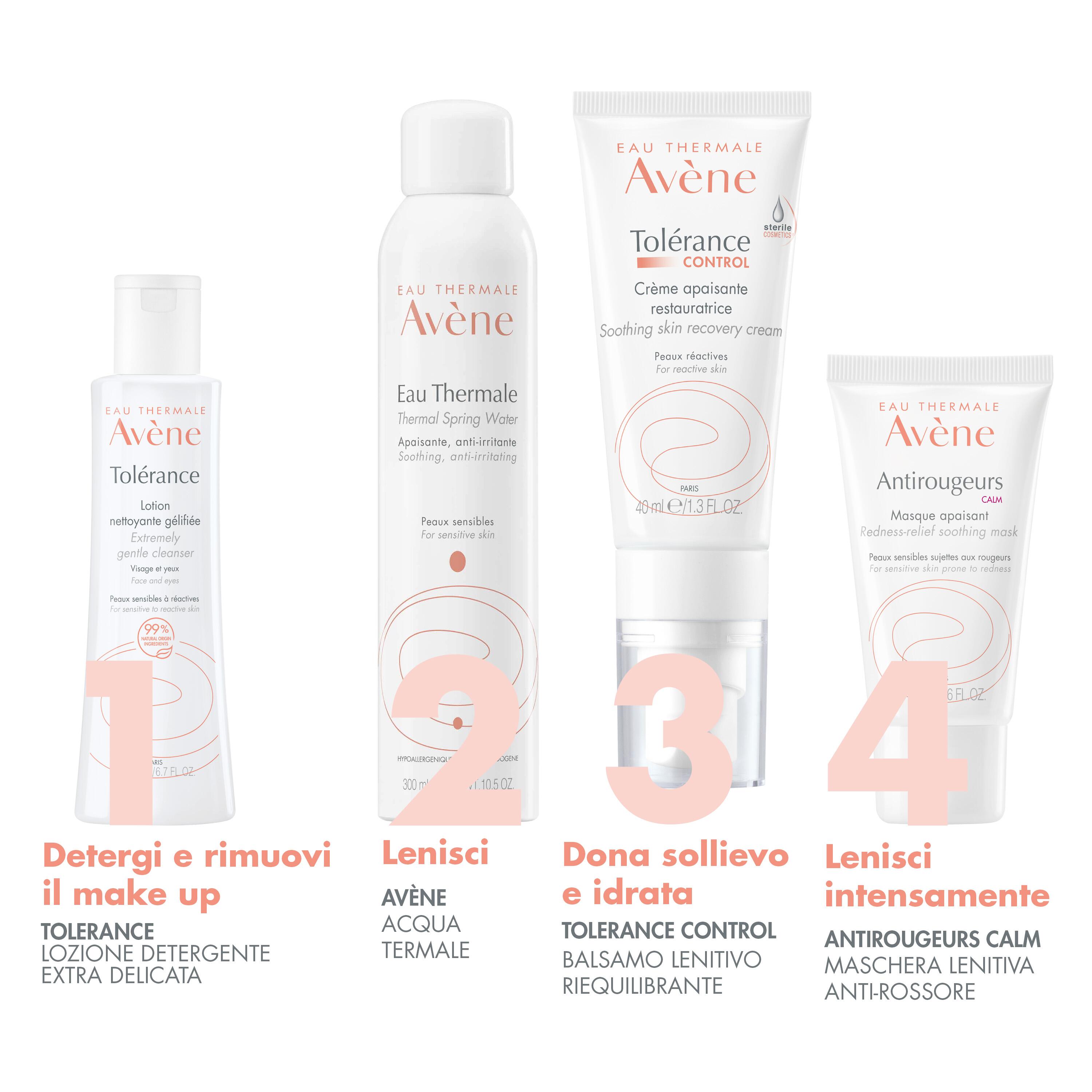 Avène Tolérance - Lozione Detergente Gel Per Pelle Sensibile E Reattiva Viso, Occhi E Labbra 200 ml 