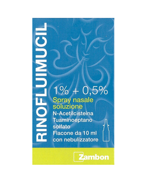 RinoFluimucil Spray Nasale 1% + 0,5%  N-Acetilcisteina Riniti 10 ml RinoFluimucil Spray Nasale 1% + 0,5%  N-Acetilcisteina Riniti 10 ml