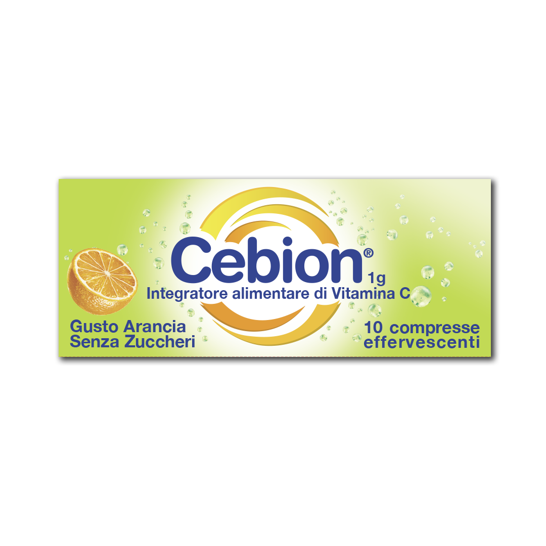 Cebion Effervescente Senza Zucchero - Integratore di Vitamina C - gusto arancia - 10 compresse