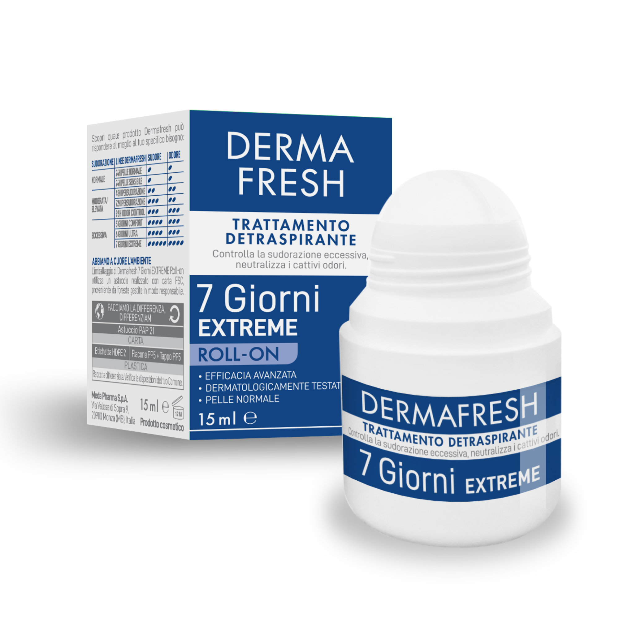 Dermafresh 7 Giorni Extreme - Trattamento Detraspirante Roll-On 15 ml