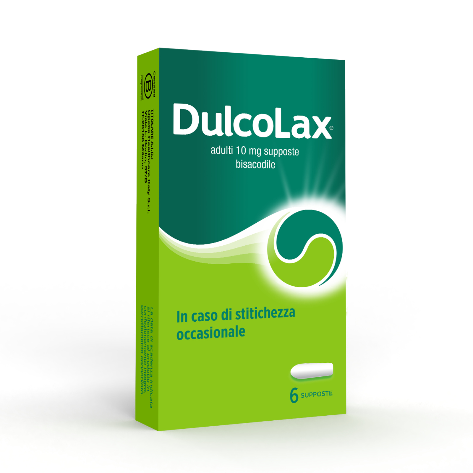 Dulcolax 10 mg 6 Supposte Per Adulti - Lassativo In Caso Di Stitichezza Occasionale 