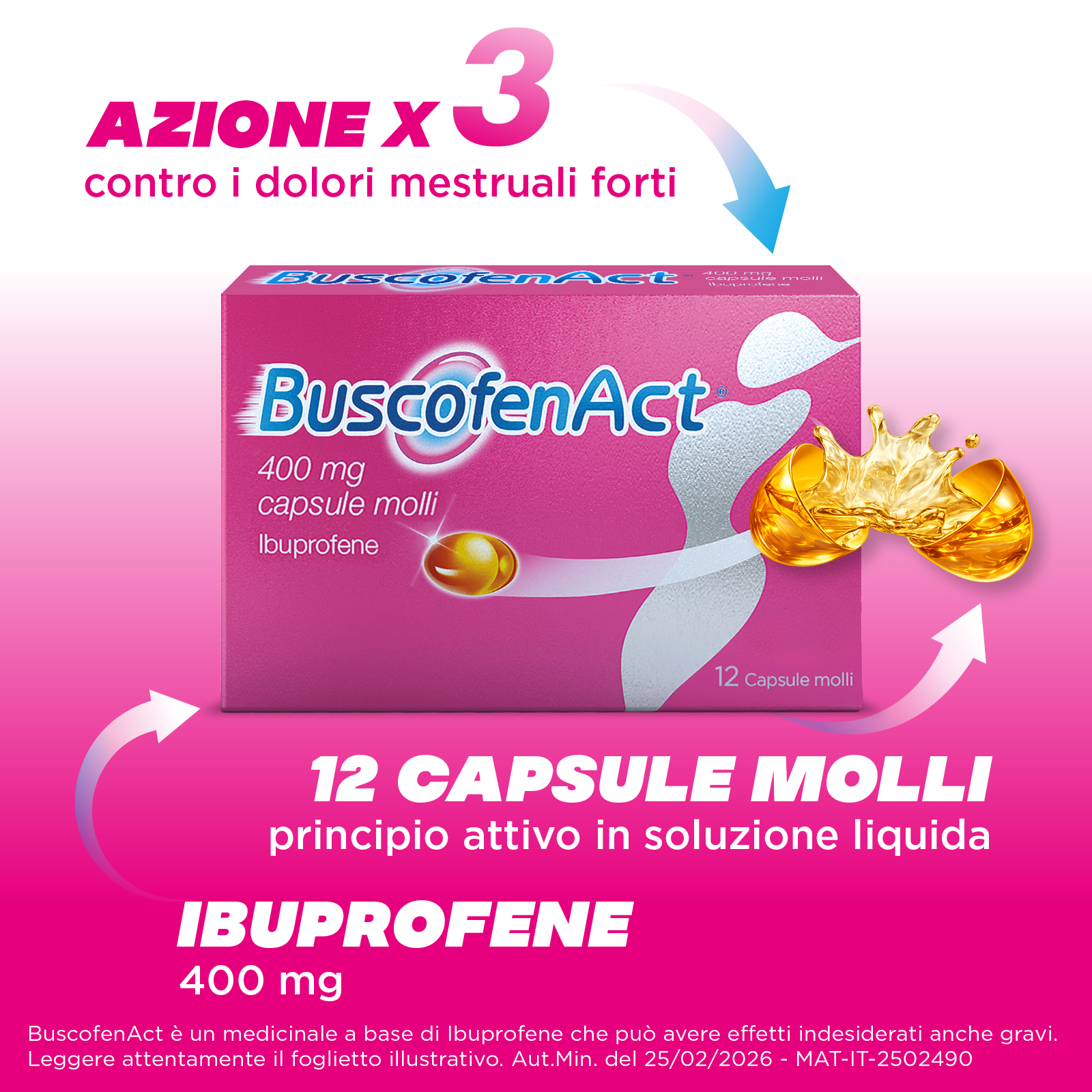 BuscofenAct 400mg - 12 Capsule Molli