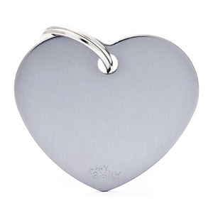 MY FAMILY MEDAGLIETTA CUORE (S) ALLUMINIO GRIGIO (REF. MFB72)