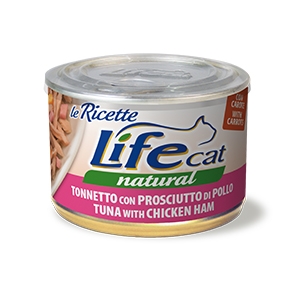 LIFEPETCARE LIFE GATTO NATURAL LE RICETTE TONNETTO PROSCIUTTO 150GR (lattina)