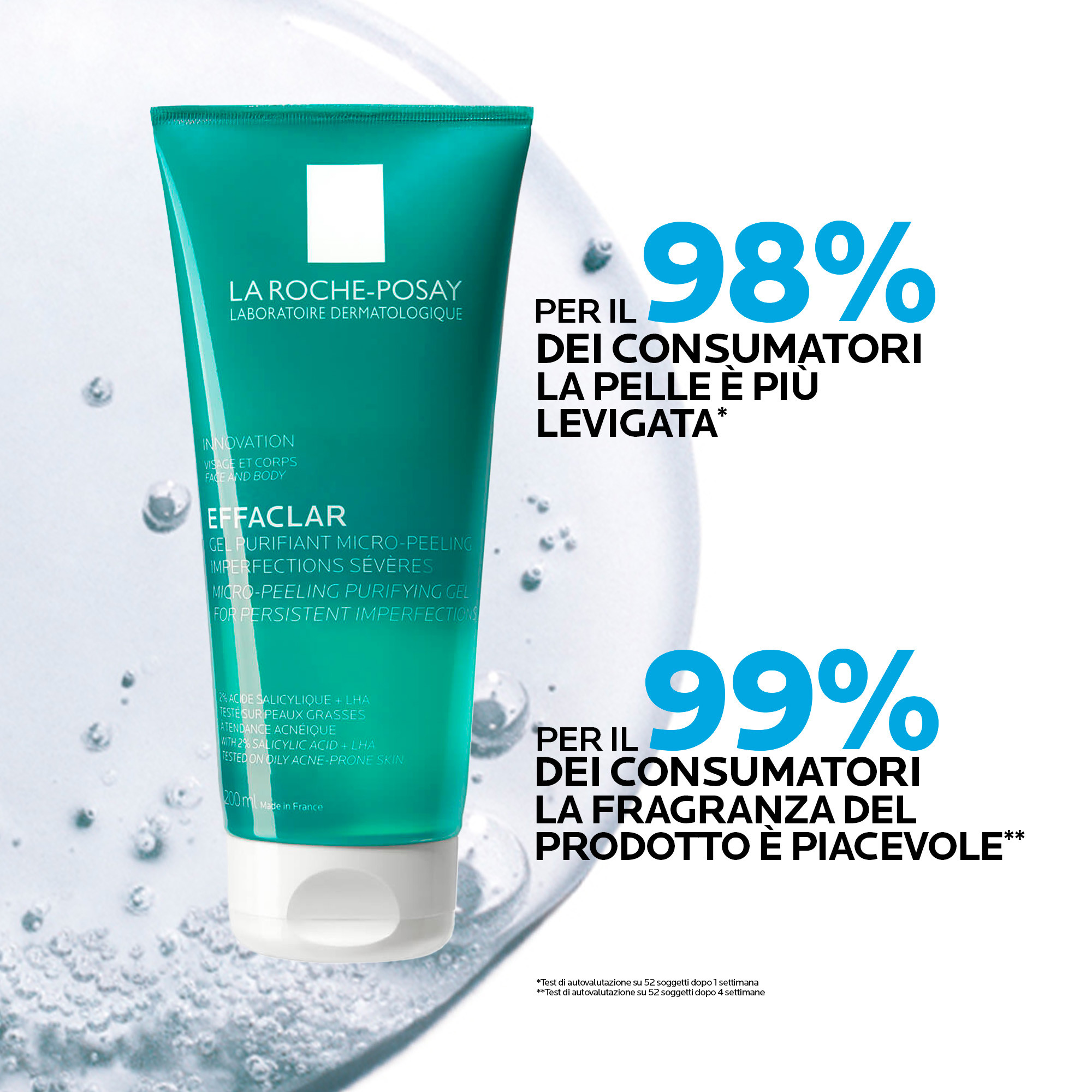 La Roche-Posay Effaclar - Gel Purificante Micro-Peeling Per Pelle Mista, Grassa o Acneica 200 ml