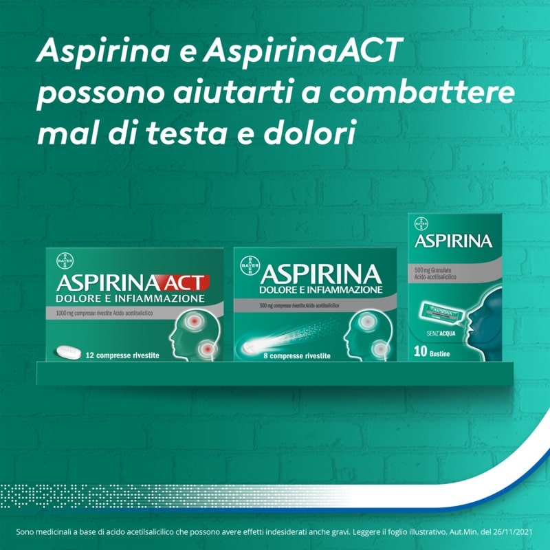 Aspirina Influenza e Naso Chiuso, Granulato per Soluzione Orale, 500mg Acido Acetilsalicilico + 30mg Pseudoefedrina, Effetto Antipiretico e Decongestionante, 20 Bustine Aspirina Influenza e Naso Chiuso, Granulato per Soluzione Orale, 500mg Acido Acetilsalicilico + 30mg Pseudoefedrina, Effetto Antipiretico e Decongestionante, 20 Bustine