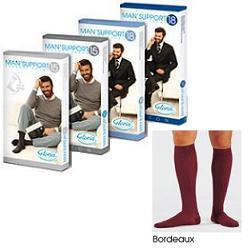 Gloria Med Man'Support 15 Gambaletto In Cotone Taglia 4 Colore Bordeaux 1 Paio