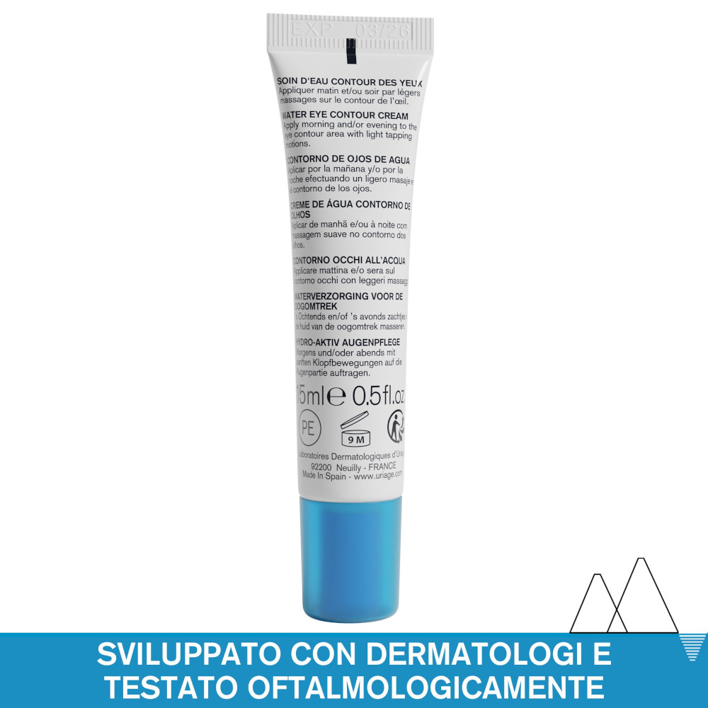 URIAGE ACQUA TERMALE Contorno occhi con ACIDO IALURONICO per ridurre rughe di disidratazione, occhiaie e borse - 15ML URIAGE ACQUA TERMALE Contorno occhi con ACIDO IALURONICO per ridurre rughe di disidratazione, occhiaie e borse - 15ML