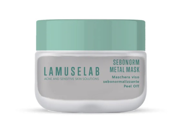 LaMuseLab Sebonorm Metal Mask Maschera Viso Sebonormalizzante Peel Off, 100ml