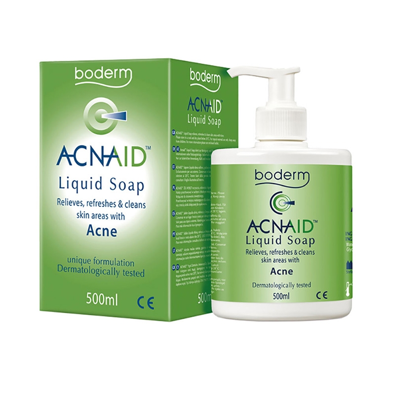 Acnaid sapone liquido detergente viso e corpo per pelle acneica 500 ml
