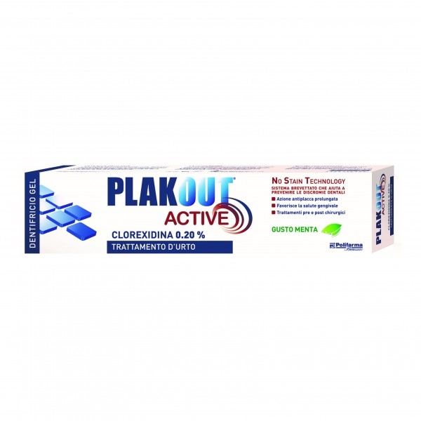 Plak Out Active Dentifricio Clorexidina 0,20% Antiplacca E Antibatterico 75 ml Plak Out Active Dentifricio Clorexidina 0,20% Antiplacca E Antibatterico 75 ml