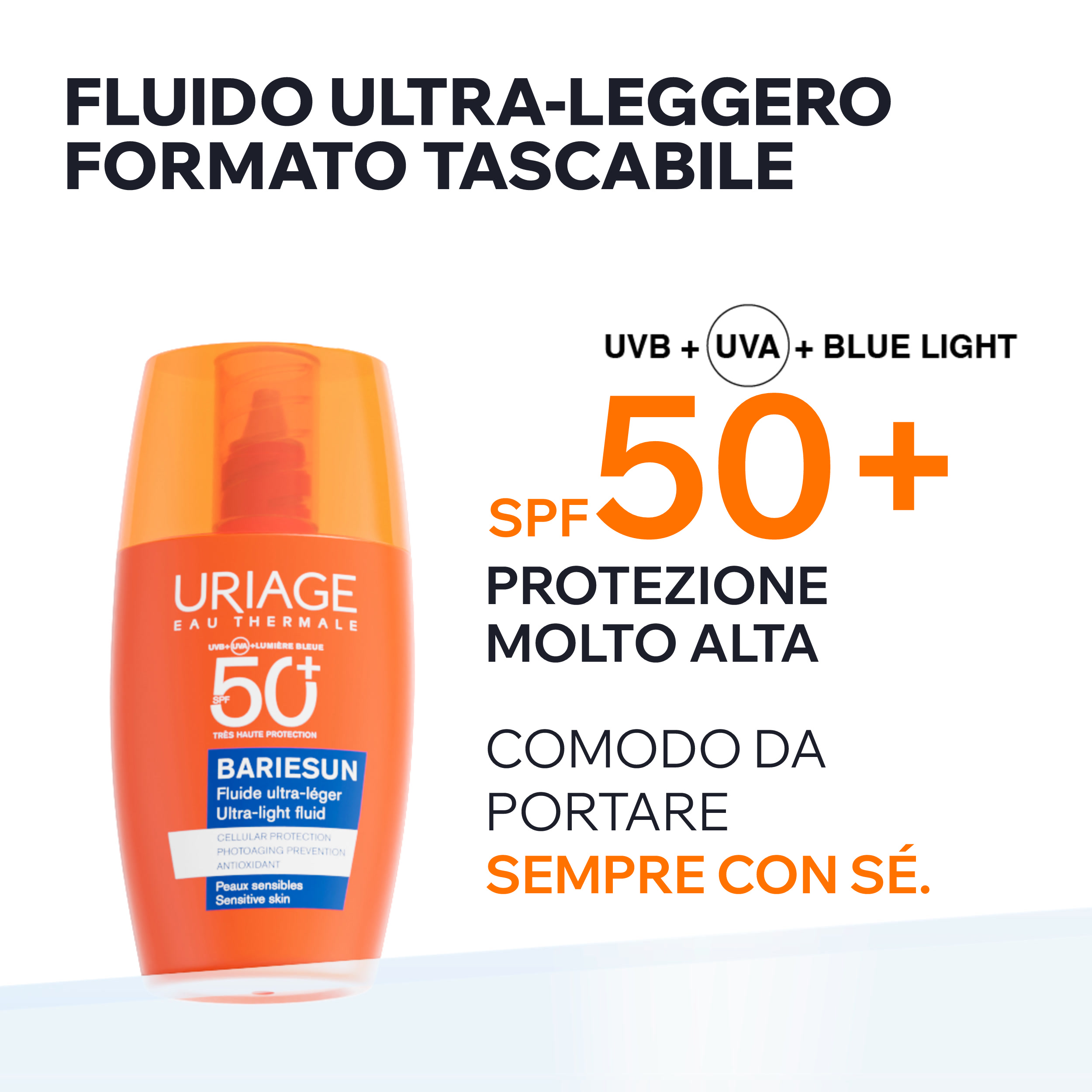 Uriage - Bariésun Fluido Solare Ultra-Leggero Invisibile SPF50+ Viso 30 ml