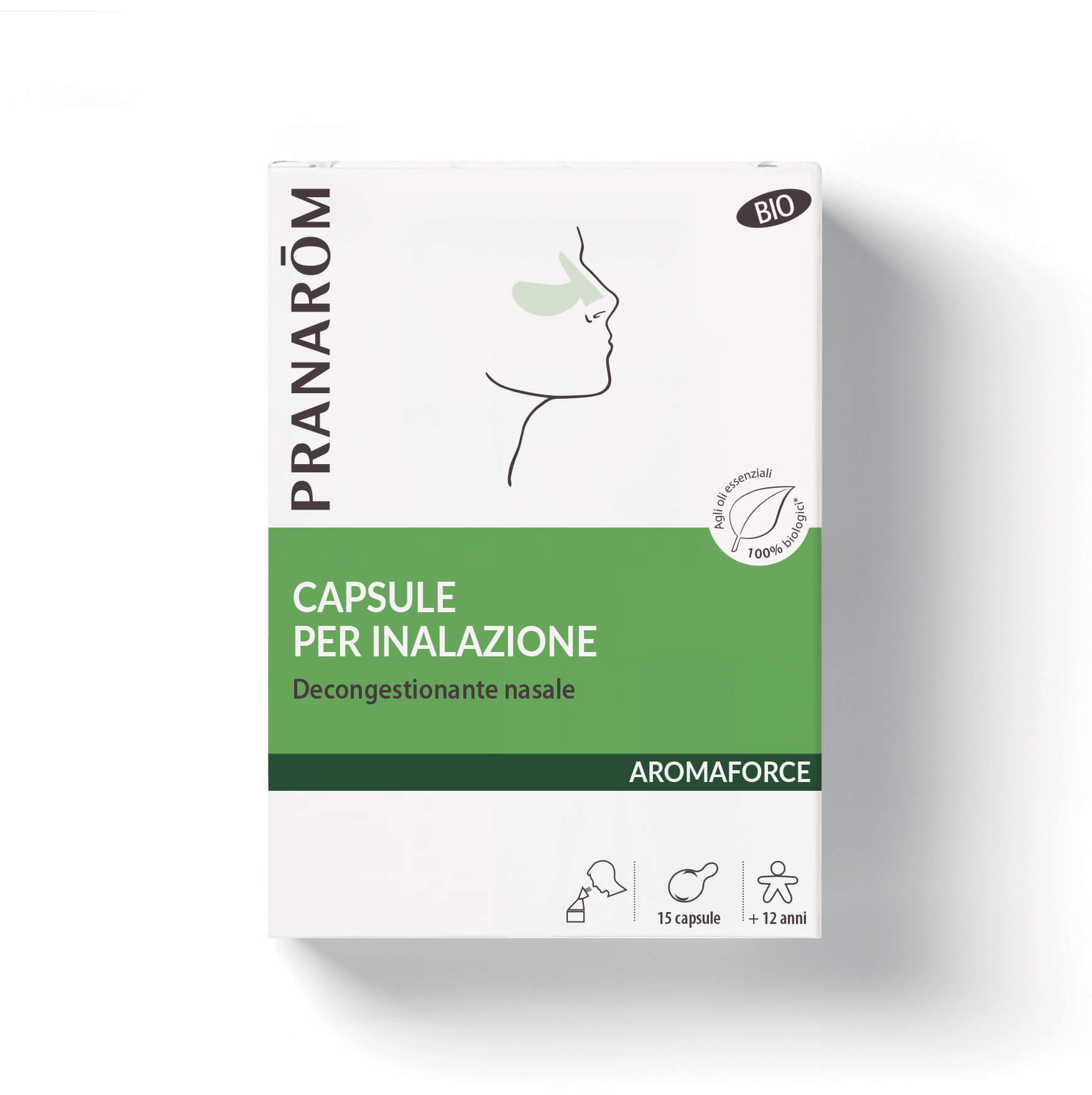 Pranarom Aromaforce - Decongestionante Nasale Per Inalazione Bio 15 Capsule