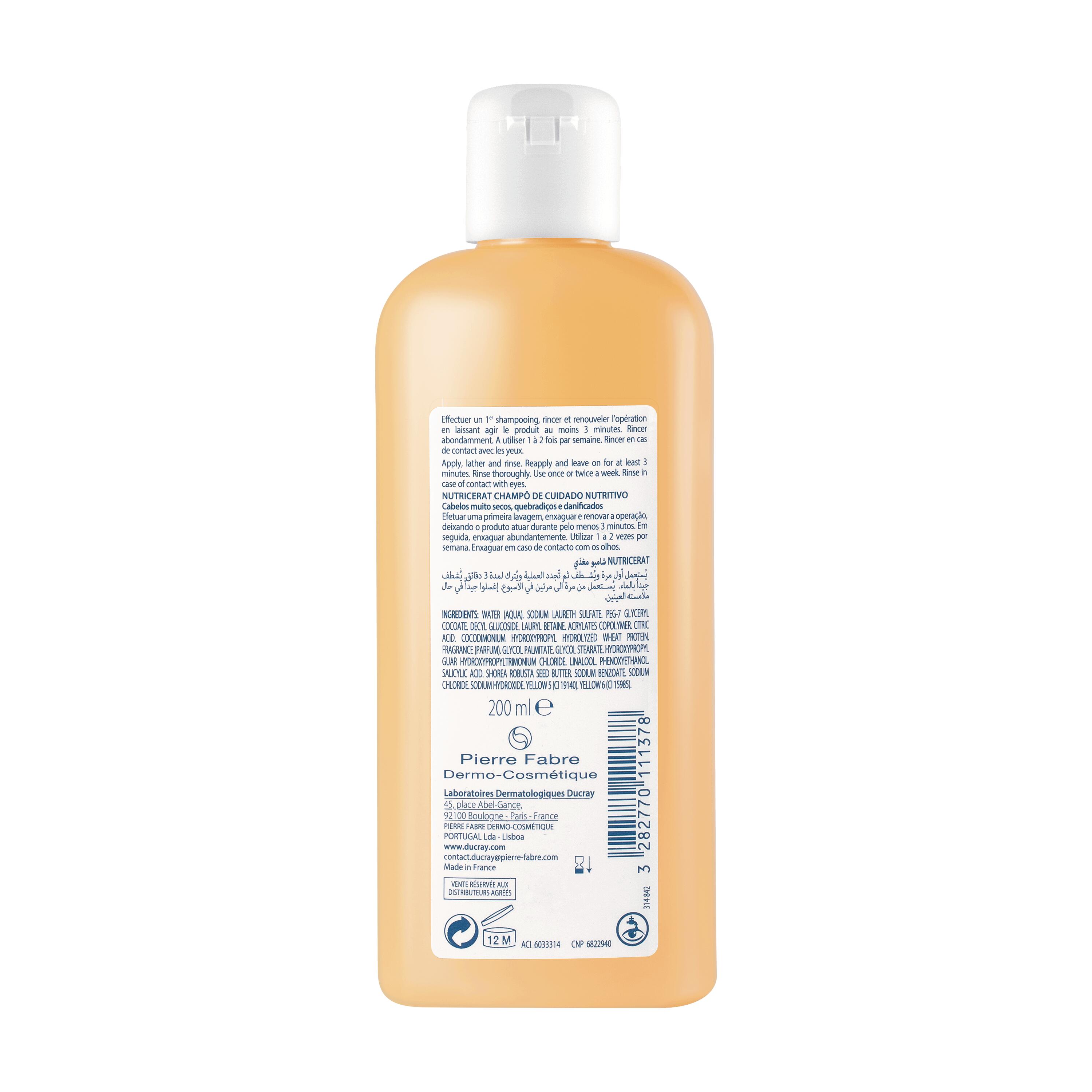 Ducray Nutricerat - Shampoo Ultra Nutritivo Per Capelli Secchi, Fragili E Rovinati 200 ml