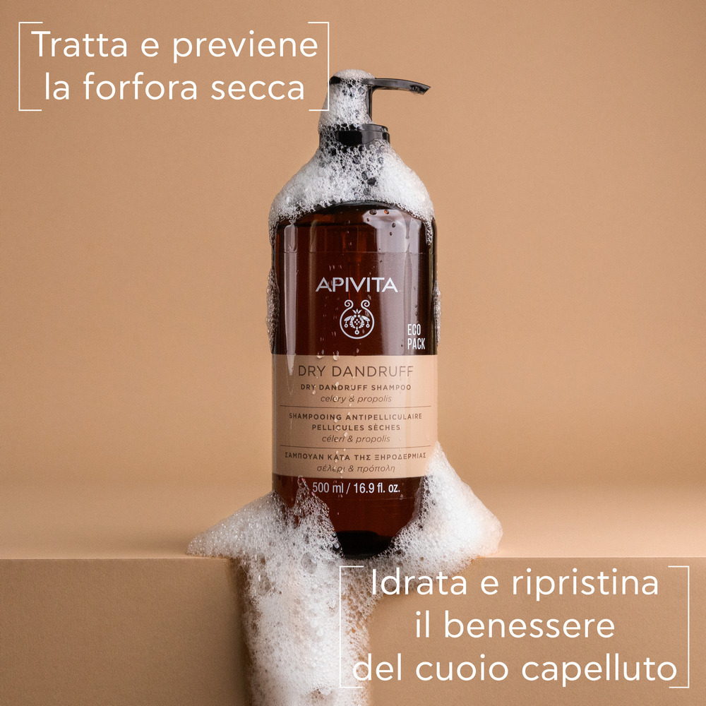 Apivita Dry Dandruff - Shampoo Antiforfora Per Cuoio Capelluto Secco 500 ml