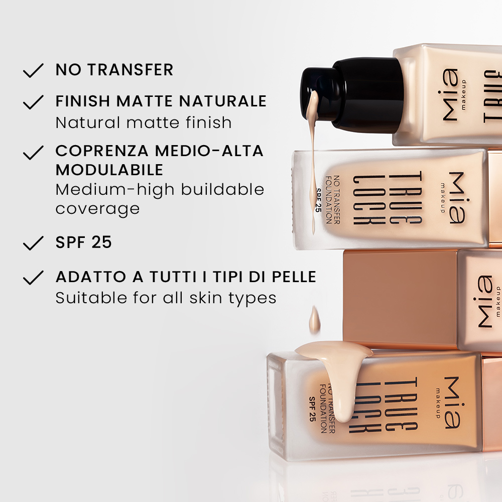 Mia Makeup - True Lock - Fondotinta Fluido SPF25 A Lunga Tenuta - N.04 Peach Pie