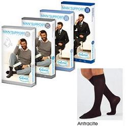 Gloria Med Man'Support 15 Gambaletto In Cotone Taglia 4 Colore Antracite 1 Paio