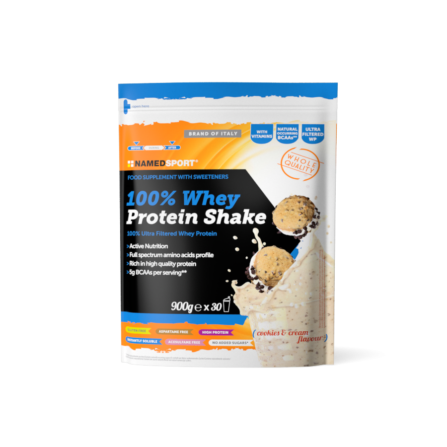 Named Sport - 100% Whey Protein Shake Cookies & Cream - Proteine Del Siero Del Latte In Polvere 900 g