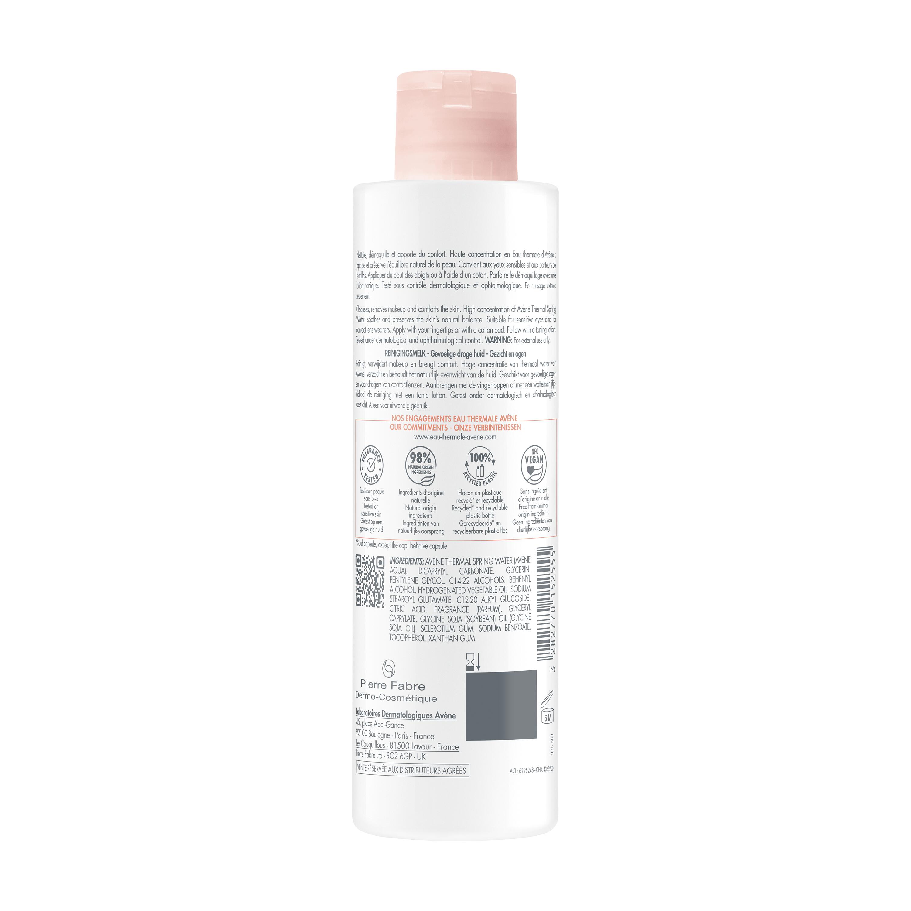 Avène Les Essentiels - Latte Detergente Struccante Per Pelle Sensibile, Secca E Molto Secca 200 ml 