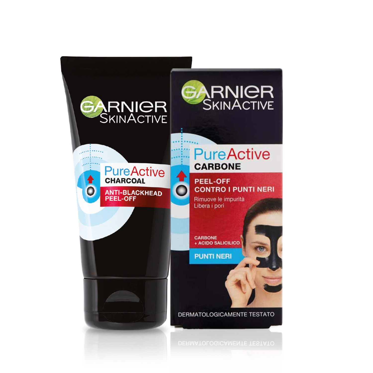 Garnier Maschera Peel-Off Pure Active Charcoal, Gel detergente arricchito con carbone e acido salicidico, Perfetto per la zona T, Anti imperfezioni e punti neri, 50 ml