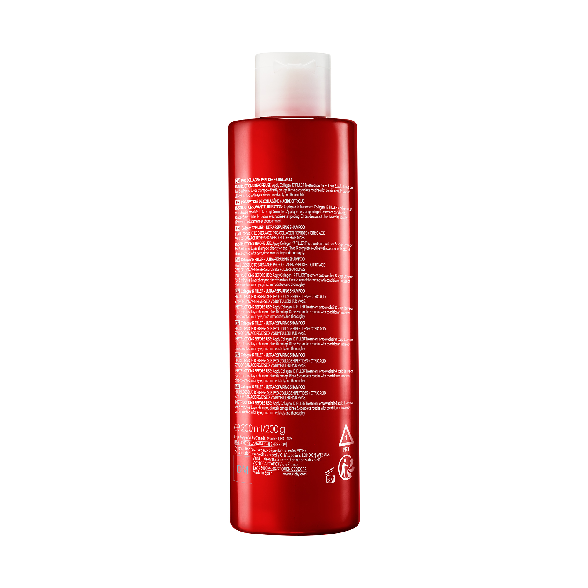 Vichy Dercos Collagen Filler 17 - Shampoo Ultra-Riparatore 200 ml