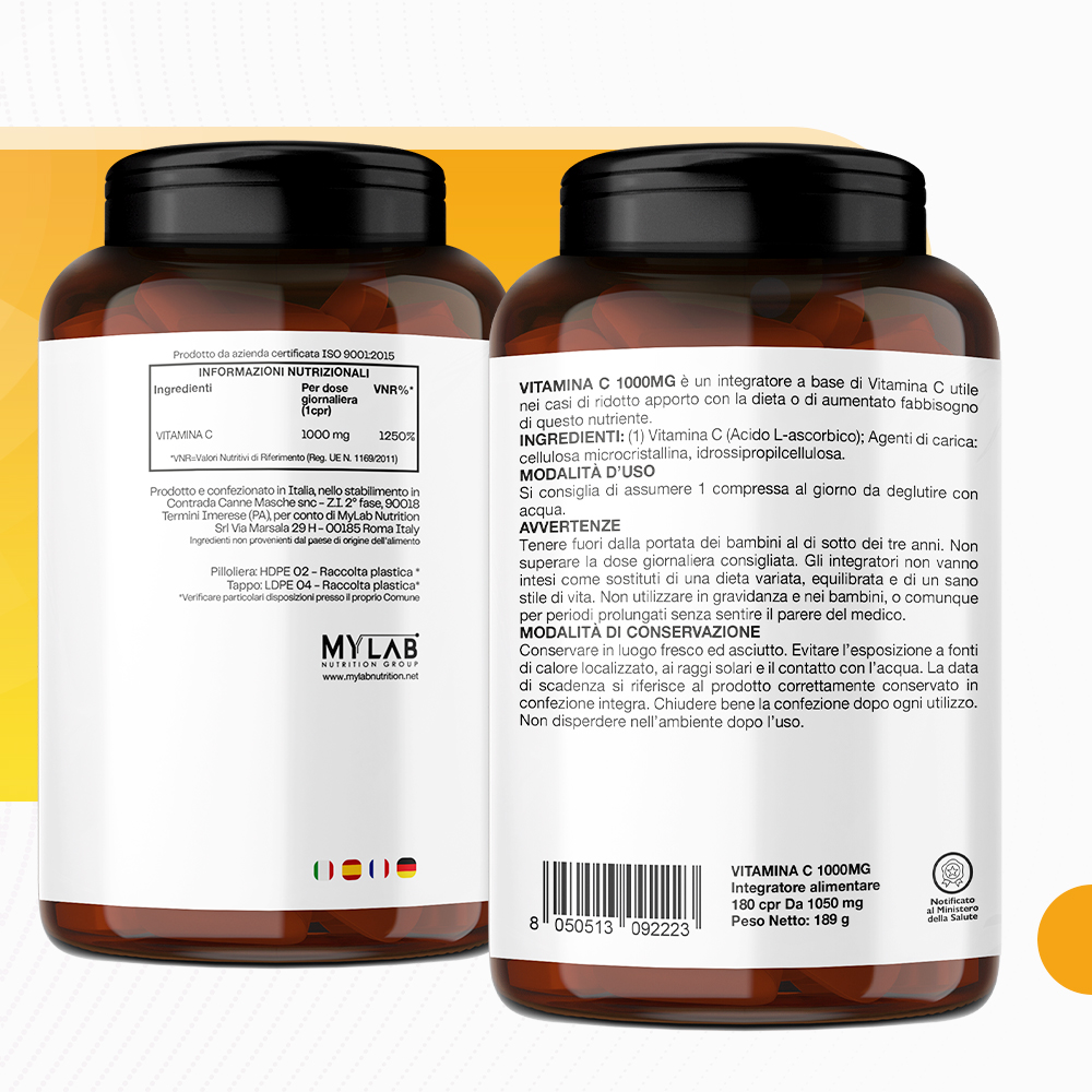 T-Rex Integratori Vitamina C 1000 Mg 180 Compresse - Integratore Per Il Sistema Immunitario