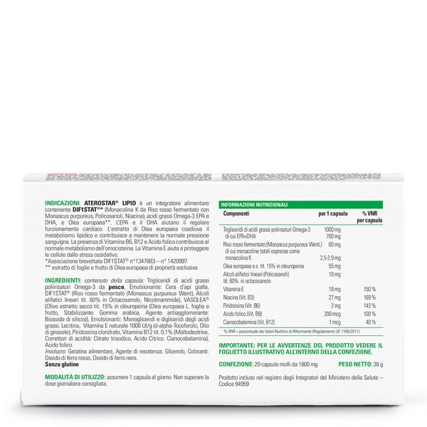 ATEROSTAR Lipid 20 Cps molli ATEROSTAR Lipid 20 Cps molli
