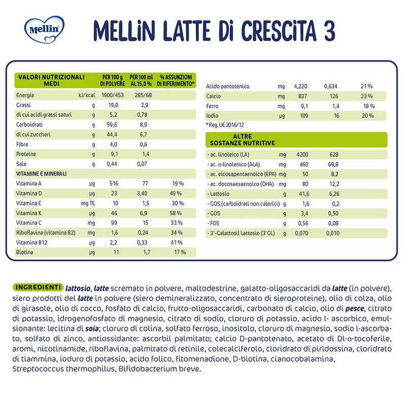 MELLIN 3 CRESCITA Polv.1200g MELLIN 3 CRESCITA Polv.1200g