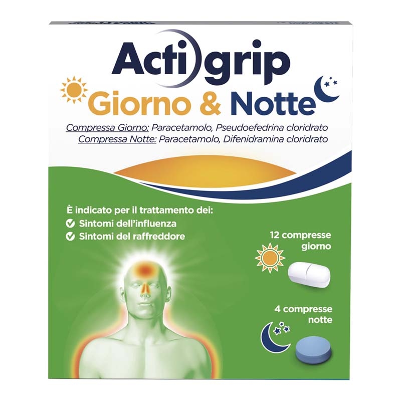 Actigrip Giorno e Notte Compresse per Raffreddore Febbre e Influenza Actigrip Giorno e Notte Compresse per Raffreddore Febbre e Influenza