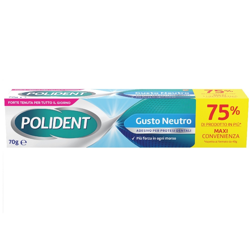 Polident Adesivo per Protesi Dentale Tenuta Giornaliera Gusto Neutro 70 gr Polident Adesivo per Protesi Dentale Tenuta Giornaliera Gusto Neutro 70 gr