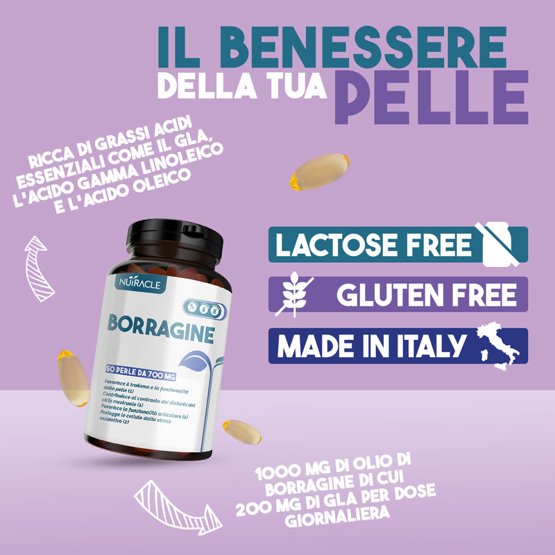 Nutracle Borragine 50 Perle Morbide - Integratore Per La Pelle