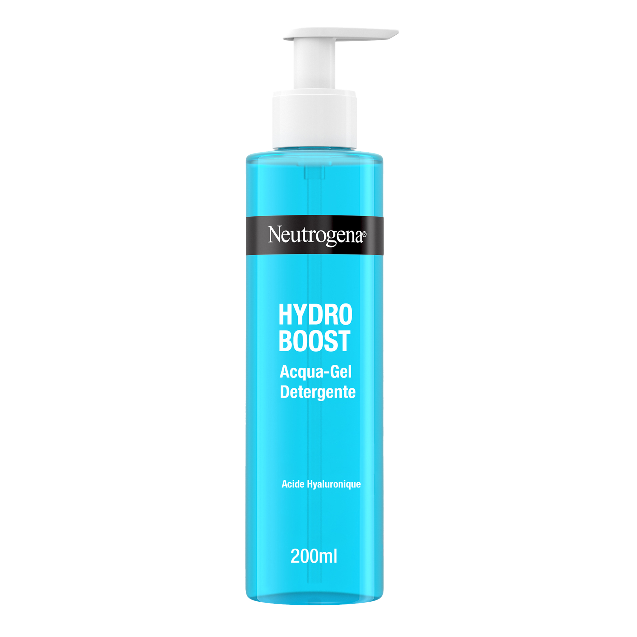 Neutrogena Hydro Boost Acqua Gel Detergente Viso 200 ml, Detergente schiumogeno ad azione struccante