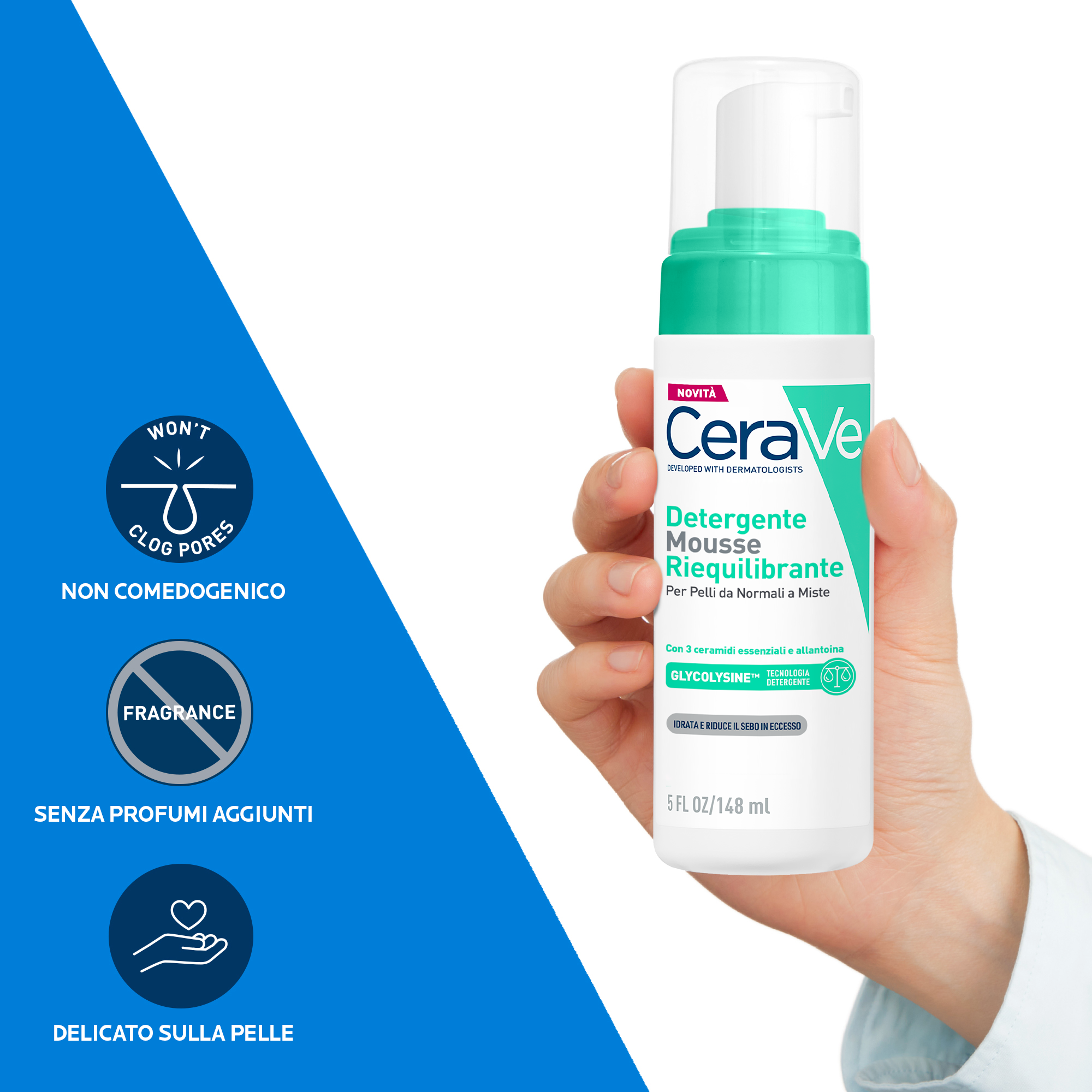 CERAVE MOUSSE DET RIEQUIL148ML