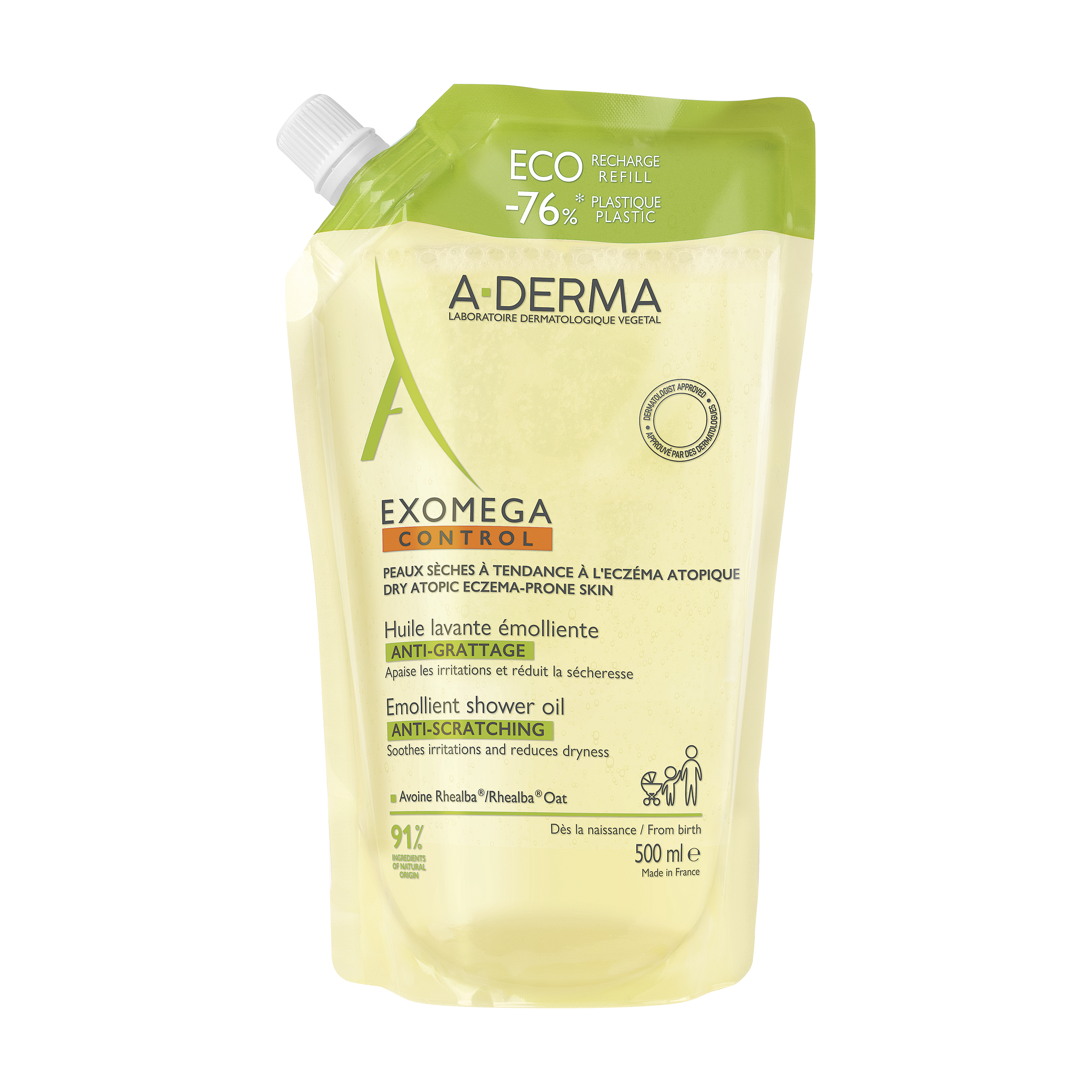 A-DERMA EXOMEGA CONTROL Olio Lavante Emolliente 500 ML Ricarica