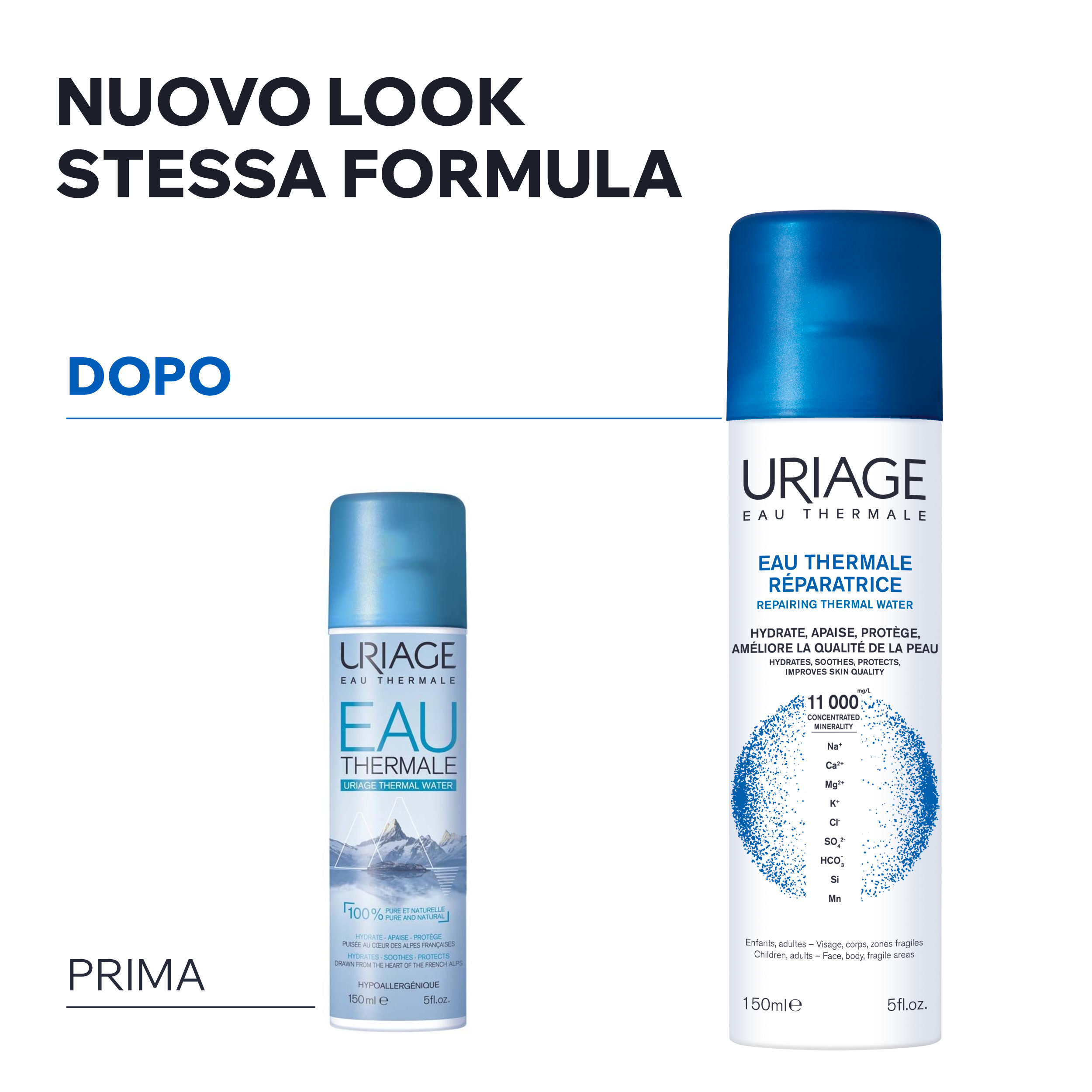 URIAGE EAU THERMALE D'URIAGE Spray fresco, multiuso, per tutta la famiglia. Idrata, lenisce, protegge. 100% pura e naturale  - 150ml