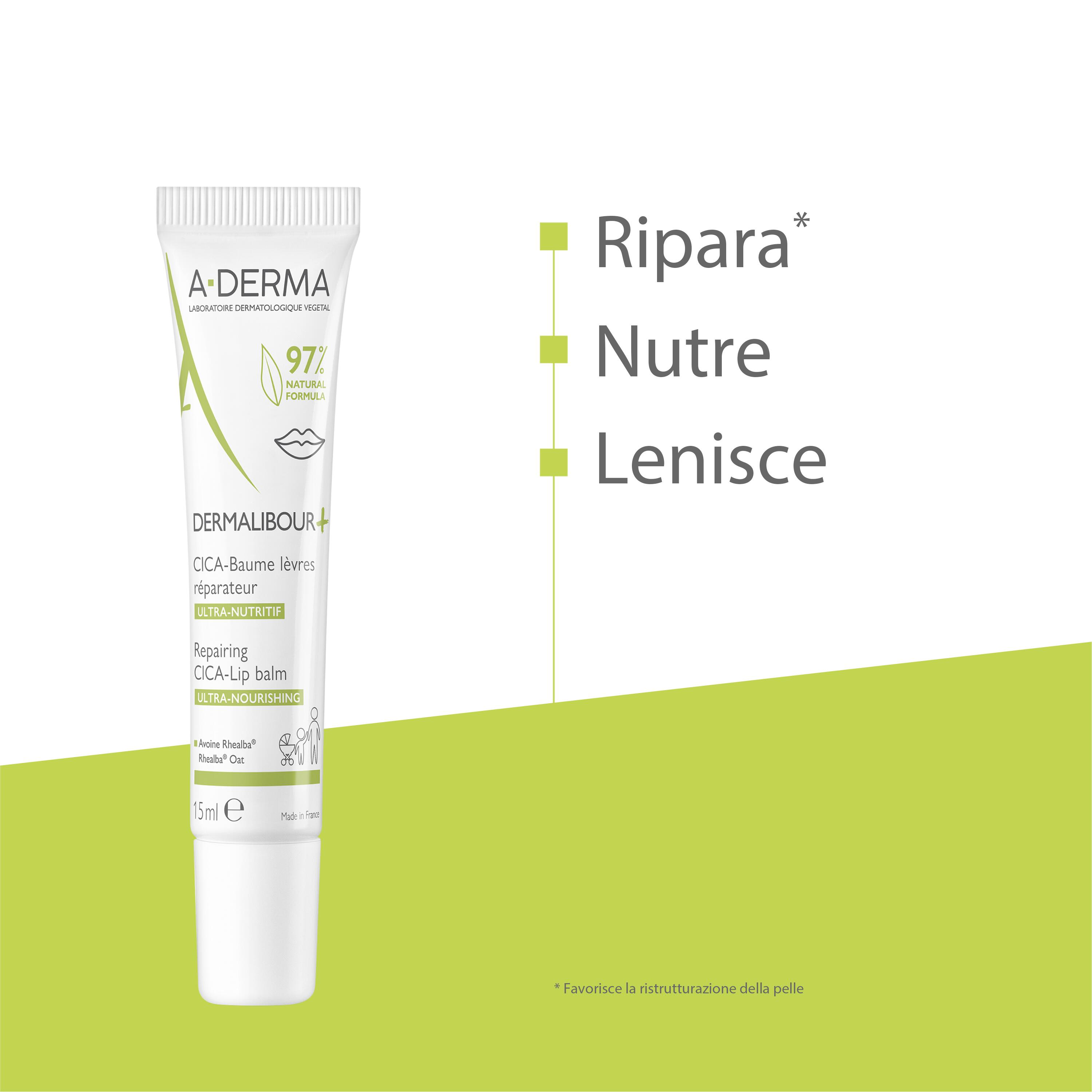 A-Derma Dermalibour+ - Cica Balsamo Labbra Ristrutturante Per Pelle Irritate E Screpolate 50 ml 