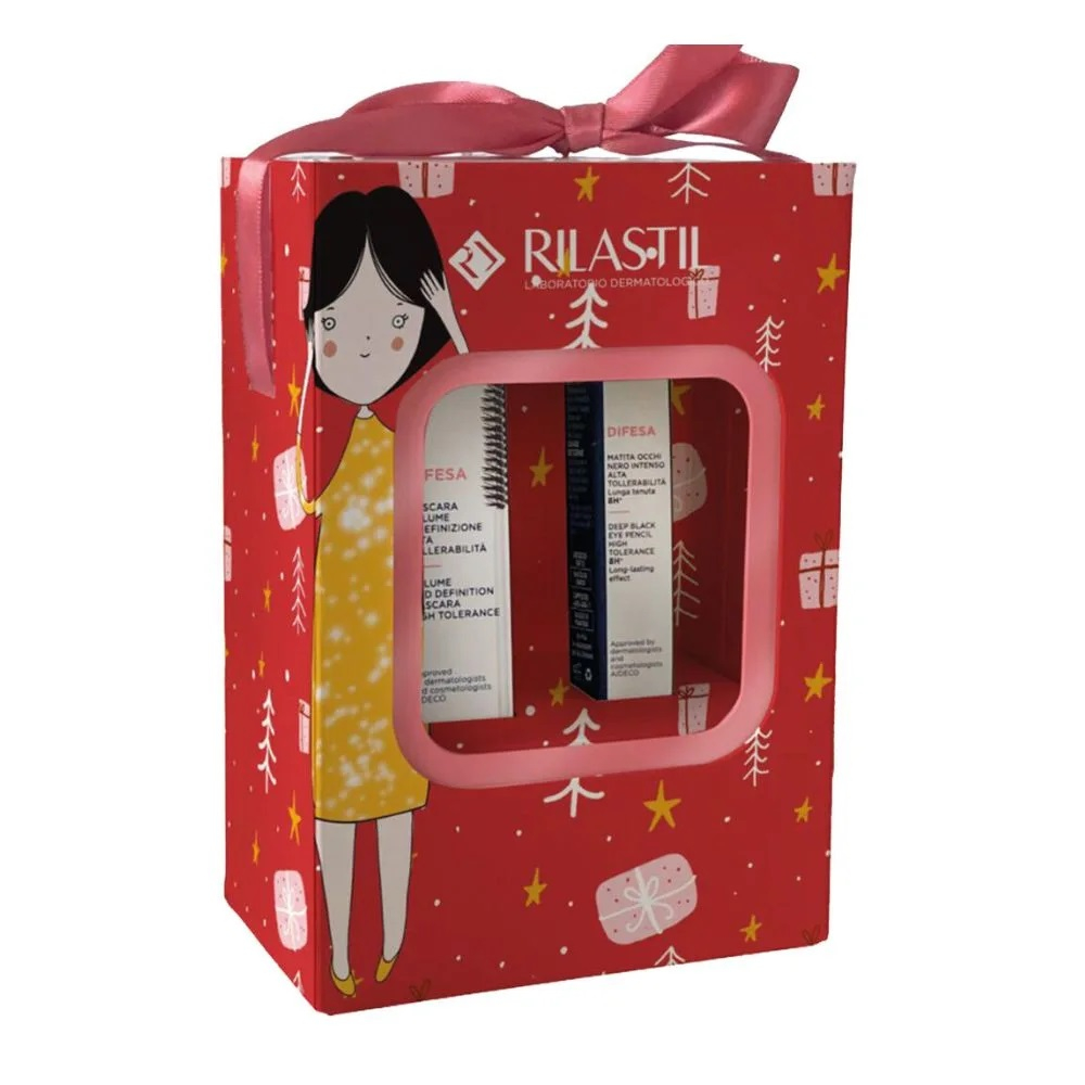 Rilastil Difesa - Cofanetto Mascara Volume e Definizione 10ml + Matita Occhi Nero Intenso Lunga Tenuta 8H 1,1g