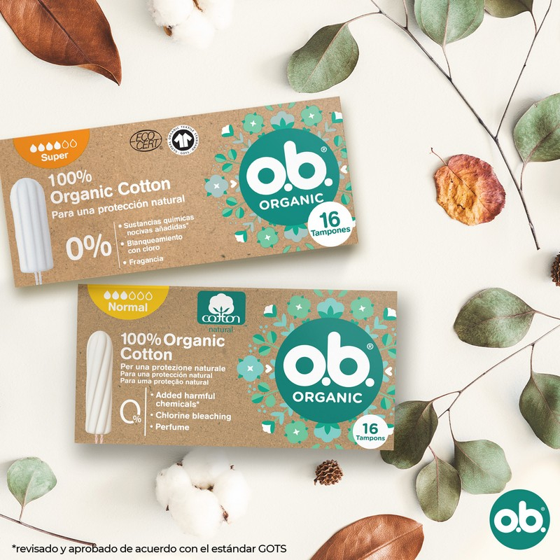 o.b. Assorbenti Interni, Organic Super, 100% Cottone Biologico, 16 Tamponi, color White o.b. Assorbenti Interni, Organic Super, 100% Cottone Biologico, 16 Tamponi, color White