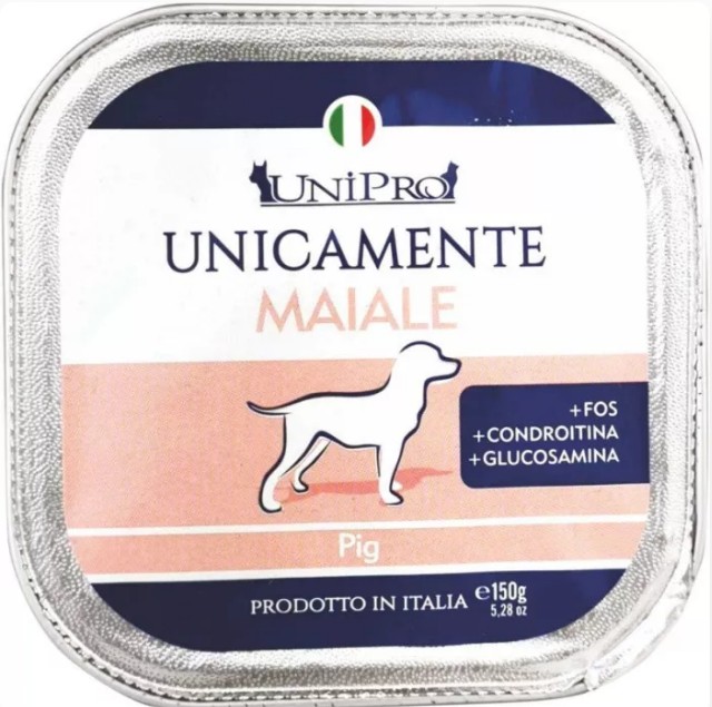 UNIPRO CANE MONOPROTEICO MAIALE 150GR (vaschetta)