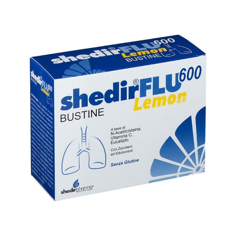 Shedirpharma - ShedirFlu 600 Lemon 20 Bustine - Integratore Per Le Vie Respiratorie