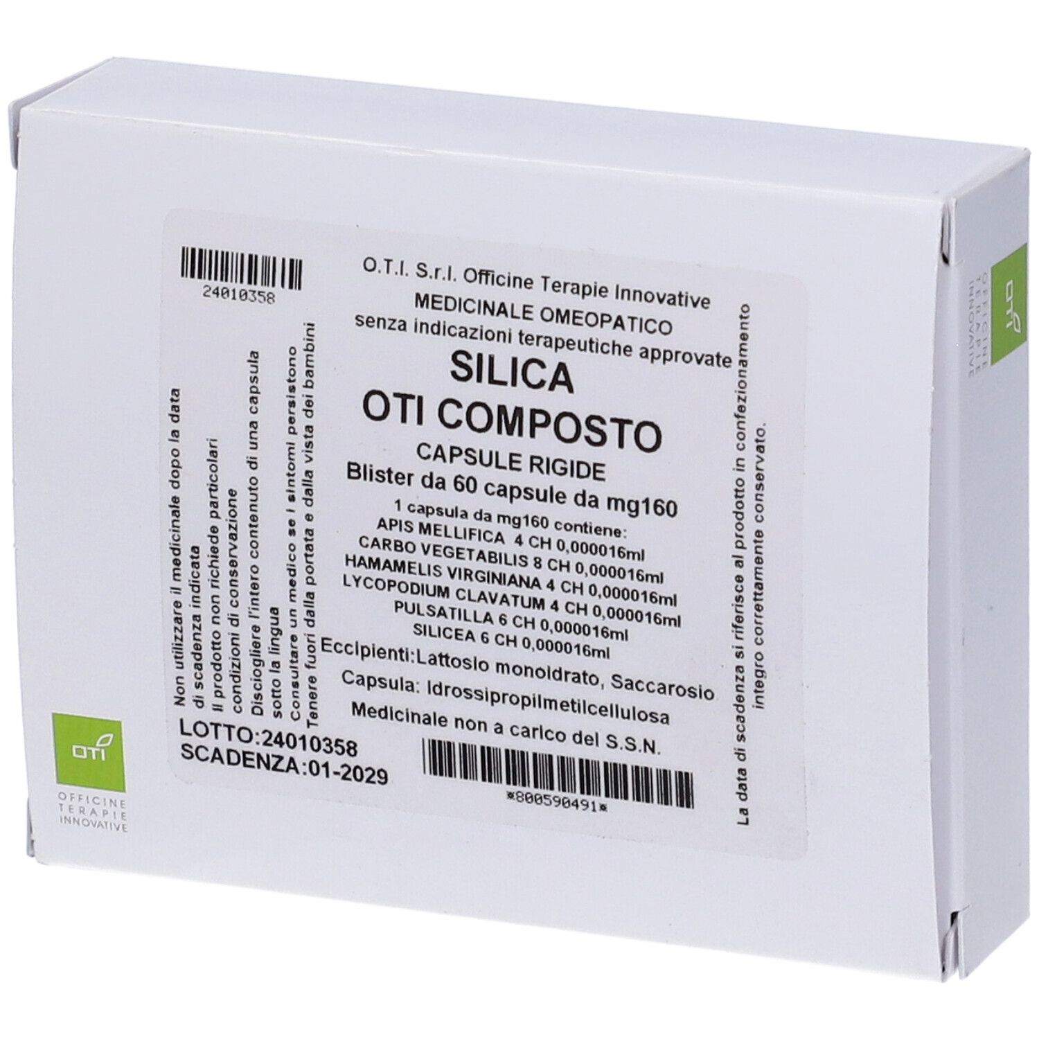 Oti Silica Composto Medicinale Omeopatico 60 Capsule