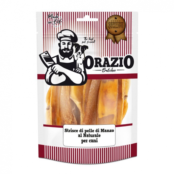 MAST ORAZIO BUTCHER CANE SNACK STRISCE PELLE MANZO NATURALE 200GR