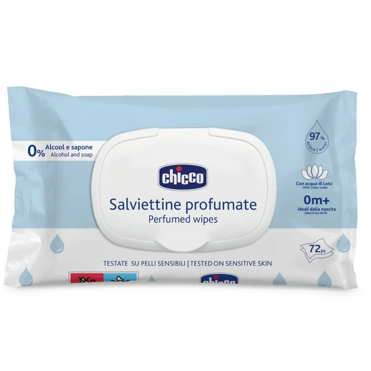 Chicco Salviette Detergenti 72 Pezzi  0m+ Chicco Salviette Detergenti 72 Pezzi  0m+