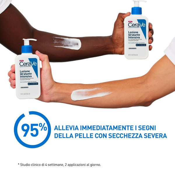 CeraVe Lozione Idratante Intensiva per Pelle Secca e Molto Secca con Sensazione di Prurito, con Hydro-Urea e Burro di Karité, idrata intensamente la pelle e da sollievo immediato alla sensazione di prurito, 236 ml