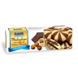 Giusto Senza Zuccheri Medaglioni Con Crema di Cacao E Nocciole 175 g
